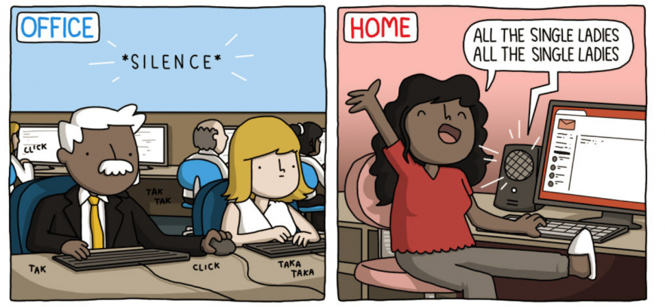 Galéria: Vicces képregény arról, hogy mi a különbség az irodai és a home office munka között – Te magadra ismersz?