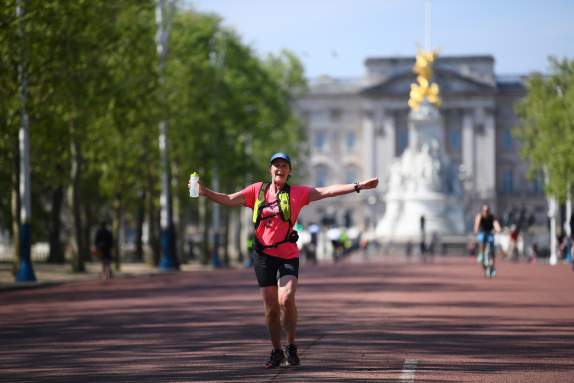 Galéria: Futók a London Maraton útvonalán 2020. április 26-án, a verseny eredetileg tervezett napján.