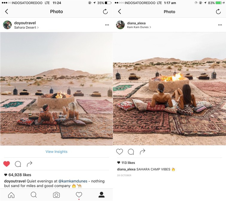 Galéria: Melyik az igazi? Így másolja valaki az egyik legnépszerűbb blogger képeit