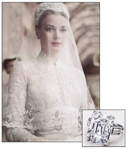  Grace Kelly ujjára Cartier gyűrűt húzott 1956-ban az ő hercege, Fotó: ringspotters.com