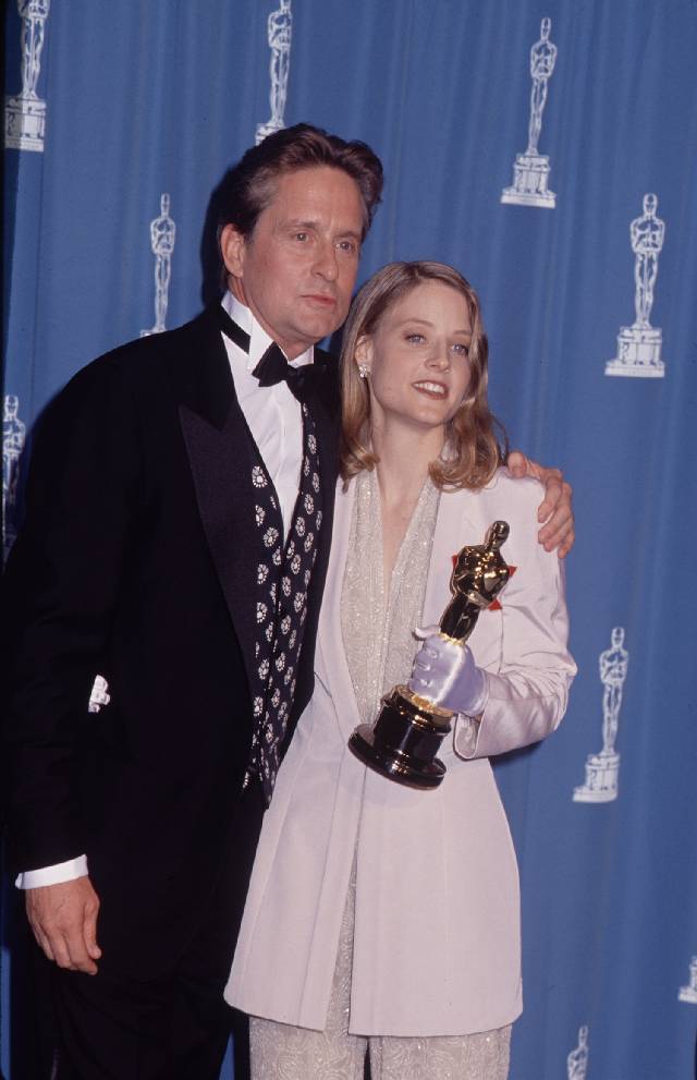 Michael Douglas at the 1992 Oscars win for