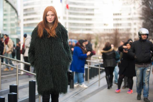 PARIS, FRANCE - JANUARY 27: Model Anastasia Ivanova on Day 3 of Haute Couture Fashion Week SS15 on January 27, 2015 in Paris, France. (Photo by Melodie Jeng/Getty Images)