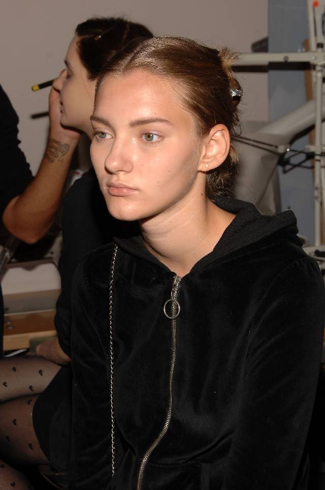 NEW YORK - JUNE 09: Model Anya Kazakova poses backstage at the Ports 1961 Pre-Spring 2011 Collection on June 9, 2010 in New York City. (Photo by Marc Stamas/Getty Images)