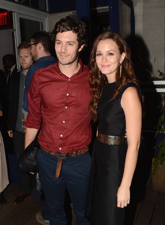 NEW YORK, NY - SEPTEMBER 14: Adam Brody and Leighton Meester attend The Cinema Society with The Hollywood Reporter & Samsung Galaxy S III host a screening of