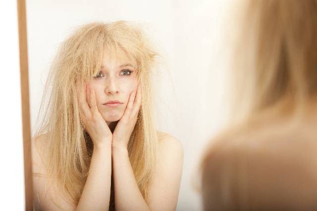 Woman Fed Up with her Hair