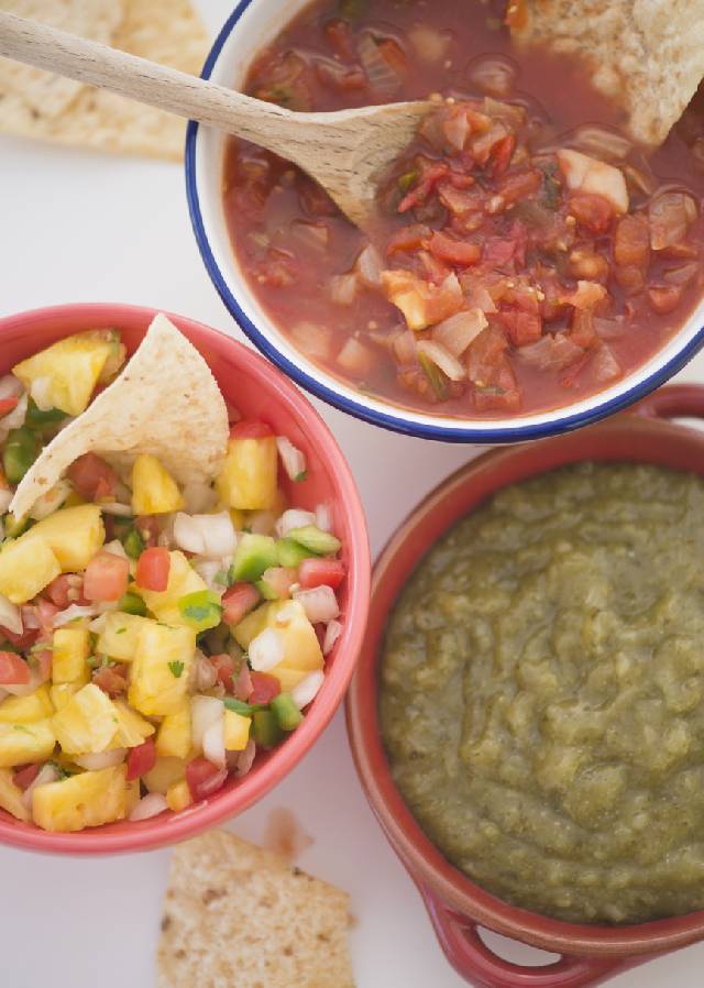 Variety of Mexican salsas