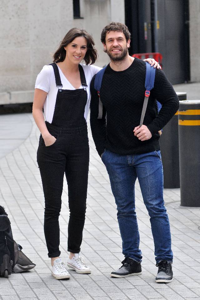 LONDON, UNITED KINGDOM - MAY 11: Verity Rushworth and Kelvin Fletcher sighted at the BBC on May 11, 2015 in London, England. (Photo by SAV/GC Images)