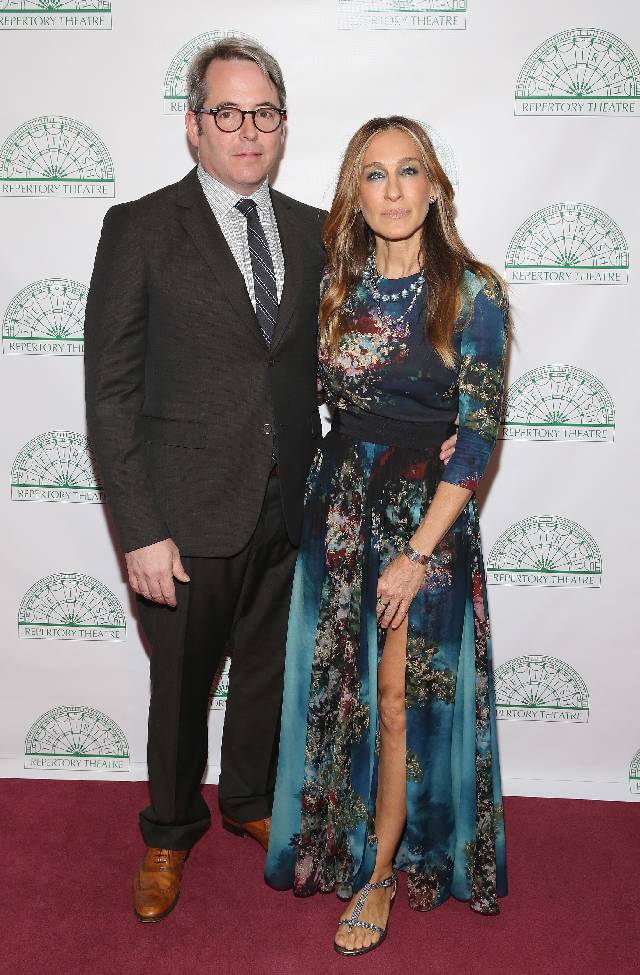 NEW YORK, NY - JUNE 08: Matthew Broderick (L) and Sarah Jessica Parker attend Irish Repertory Theatre's YEATS: The Celebration at Town Hall on June 8, 2015 in New York City. (Photo by Robin Marchant/Getty Images)