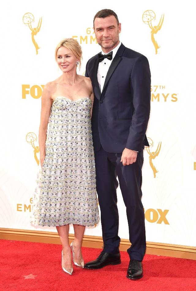 LOS ANGELES, CA - SEPTEMBER 20: Actress Naomi Watts (L) and actor Liev Schreiber attend the 67th Annual Primetime Emmy Awards at Microsoft Theater on September 20, 2015 in Los Angeles, California. (Photo by John Shearer/WireImage)