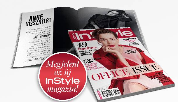 Borítókép: Anne Hathaway az októberi InStyle címlapján + vörös Astor körömlakk