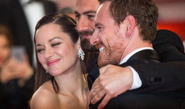 CANNES, FRANCE - MAY 23: Michael Fassbender (R), Director Justin Kurzel (C) and Marion Cotillard attend the 