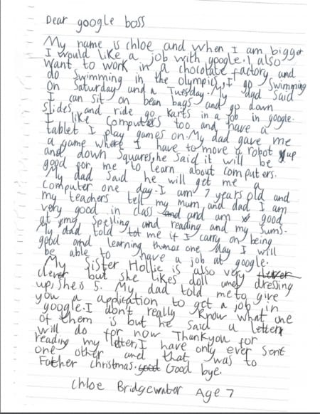 Borítókép: Ez nagyon komoly! 7 éves kislány levélben adta be jelentkezését a Google-höz – a vezérigazgató válaszolt