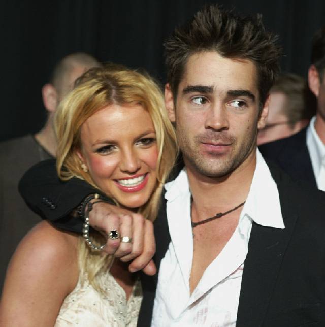 HOLLYWOOD - JANUARY 28: Singer Britney Spears and actor Colin Farrell arrive at the premiere of 'The Recruit' at the Cinerama Dome on January 28, 2003 in Hollywood, California. (Photo by Kevin Winter/Getty Images)