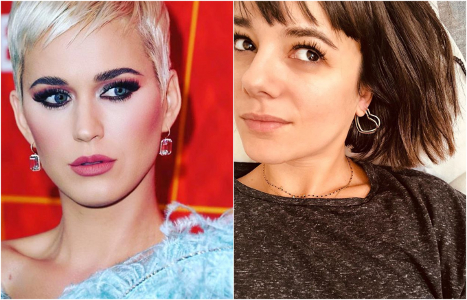 Katy Perry, aki imádja az erőteljes sminkeket, és Alizée francia énekesnő, aki nem annyira.