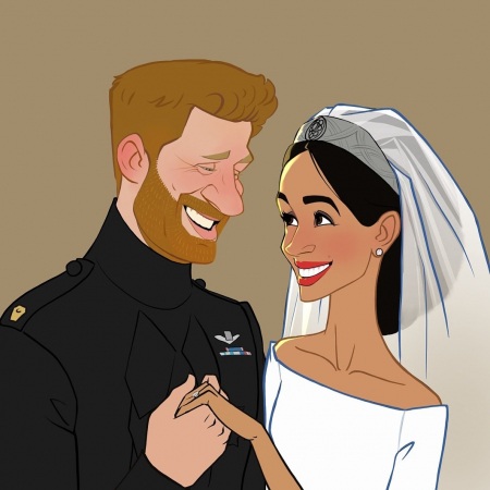 harry herceg,meghan hercegné,karikatúra,Xi Ding