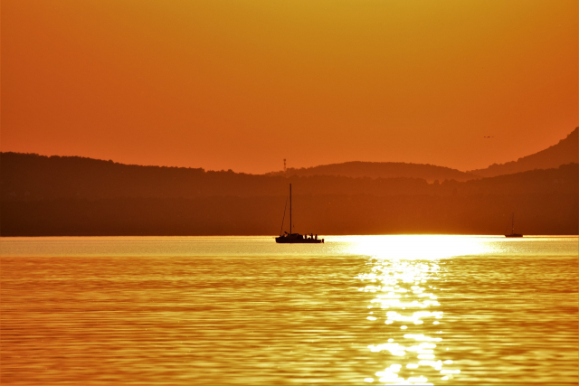 Balaton,vitorlázás,naplemente