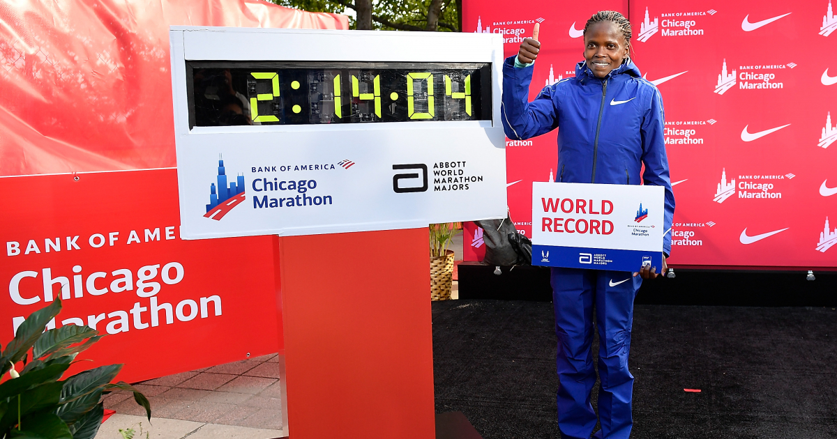világcsúcs,utcai futóverseny,maraton,Chicago Maraton,Brigid Kosgei