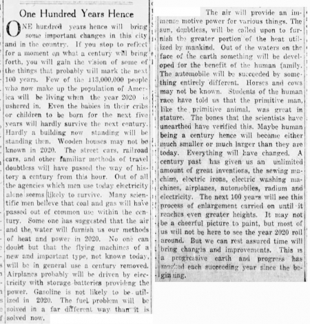 Borítókép: Itt egy 1920-as cikk arról, hogy mi lesz 100 év múlva, azaz 2020-ban – csekkold le