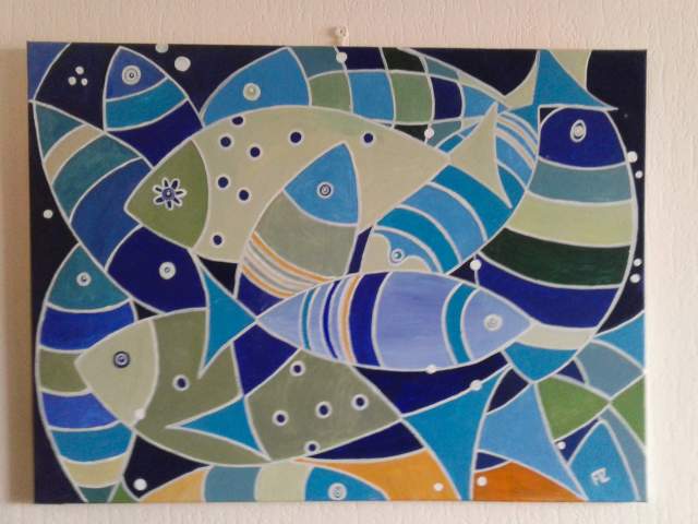 családom,egészség,torna,idős,festmény