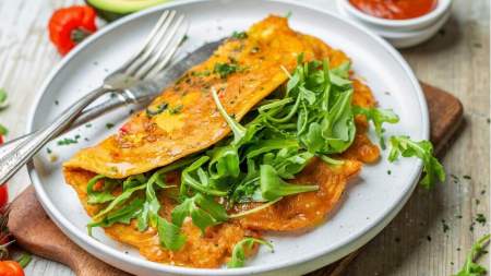 omlett,csicseriborsó,livekindly,vegán