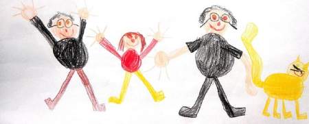 család, gyerekrajz,