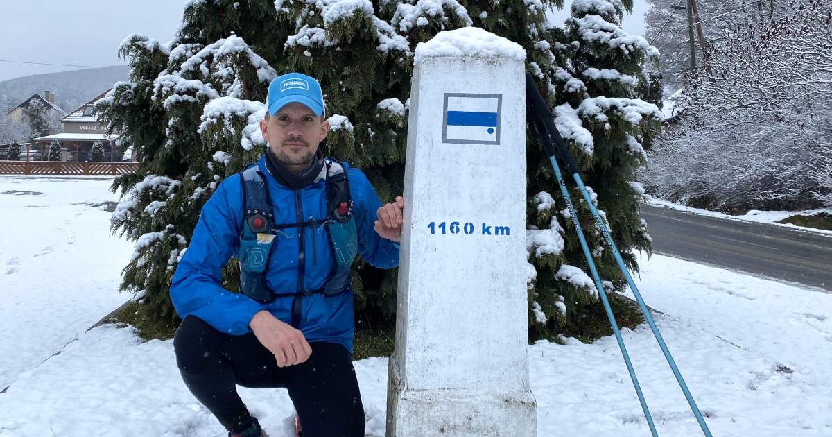 terepfutás, kéktúra, országos kéktúra, okt, futás hóban, futás télen, téli futás,