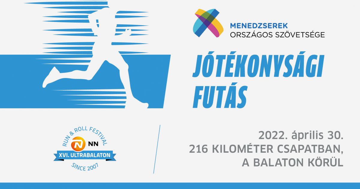 Borítókép: Idén is indul a Menedzserszövetség jótékonysági futócsapata az Ultrabalaton futóversenyen!