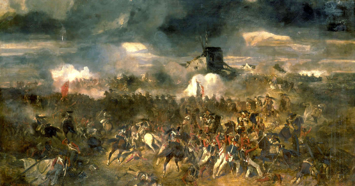 A waterlooi csata Clément-Auguste Andrieux festményén