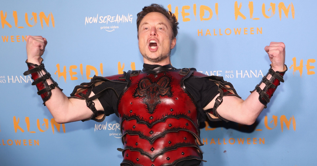 Elon Musk Heidi Klum halloween-partiján