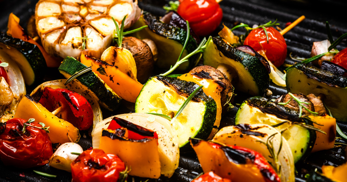 grill zoldseg saslik vegetarianus vacsora fitt futas