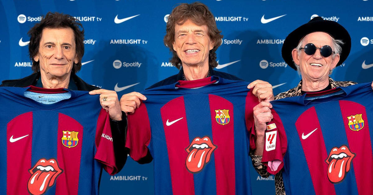 A Stones tagjai a Barcelona mezeivel