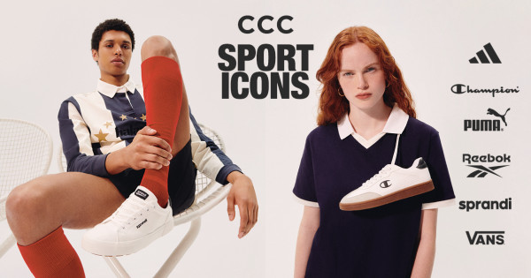 Borítókép: Az Adidas, Champion, Puma, Reebok, Sprandi és Vans ikonikus sportmárkák! Az új szezon sportcipői már 9995Ft-tól elérhetők a CCC-ben.