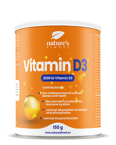 A Nature's Finest D3 vitamin por 30 napra elengedő, és ez idő alatt hozzájárul az immunrendszer normál működéséhez, segíti fenntartani az izmok normál működését, emellett az egészséges csontokat és fogakat , továbbá Hozzájárul a kalcium és a foszfor normál felszívódásához és felhasználásához, ezenkívül még a normál sejtosztódást is támogatja.