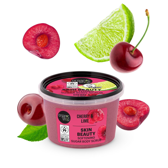 Oragnic Shop Puhító testradír cseresznyével és lime-mal