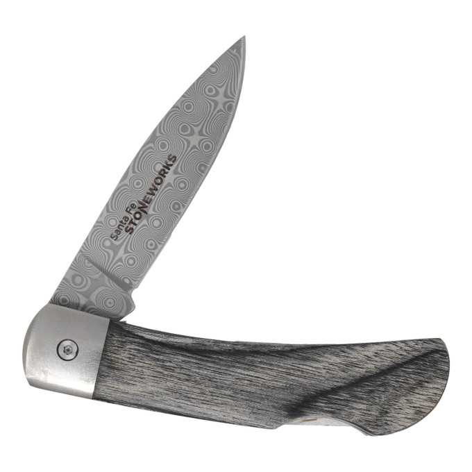 Dinosaur Bone + Amber Damascus Knife