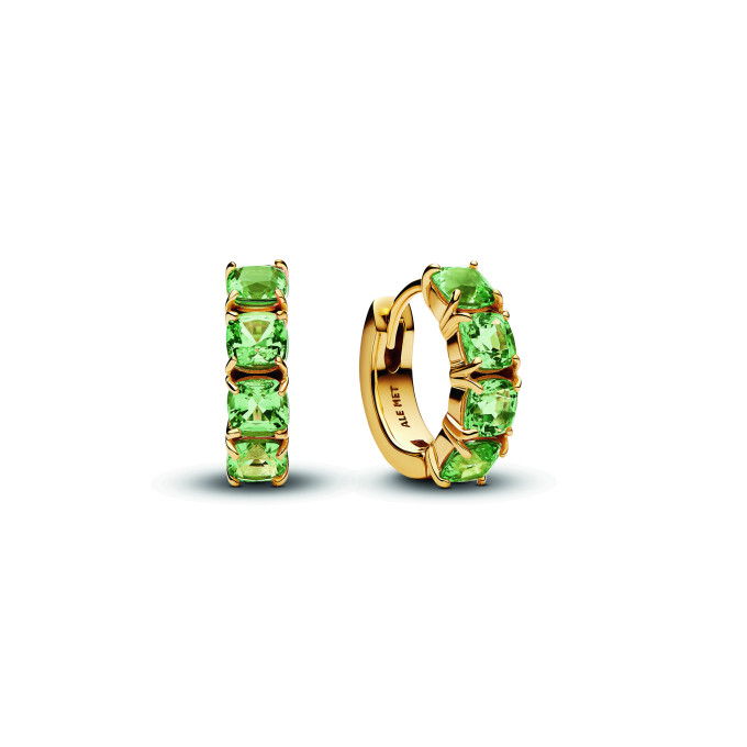 Zöld karika-fülbevaló