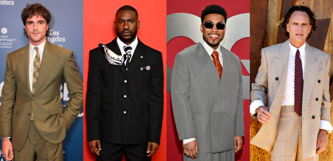 Jacob Elordi, Skepta, Anderson .Paak (aki ráadásul bőr nyakkendőt viselt) és Walton Goggins mind éli a mintás darabokat.