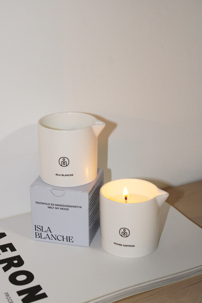 A Melt My Mood Isla Blanche fantázianevű gyertyája többféleképpen is segíti a relaxációt!