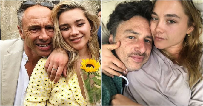 Florence és apukája a kép bal oldalán, Zach-kel pedig a jobb oldalin látható