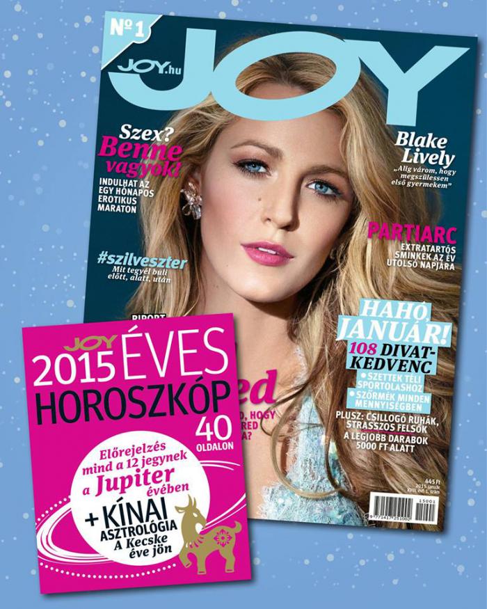 megjelent 2015 január joy magazin címlap blake lively gossip girl