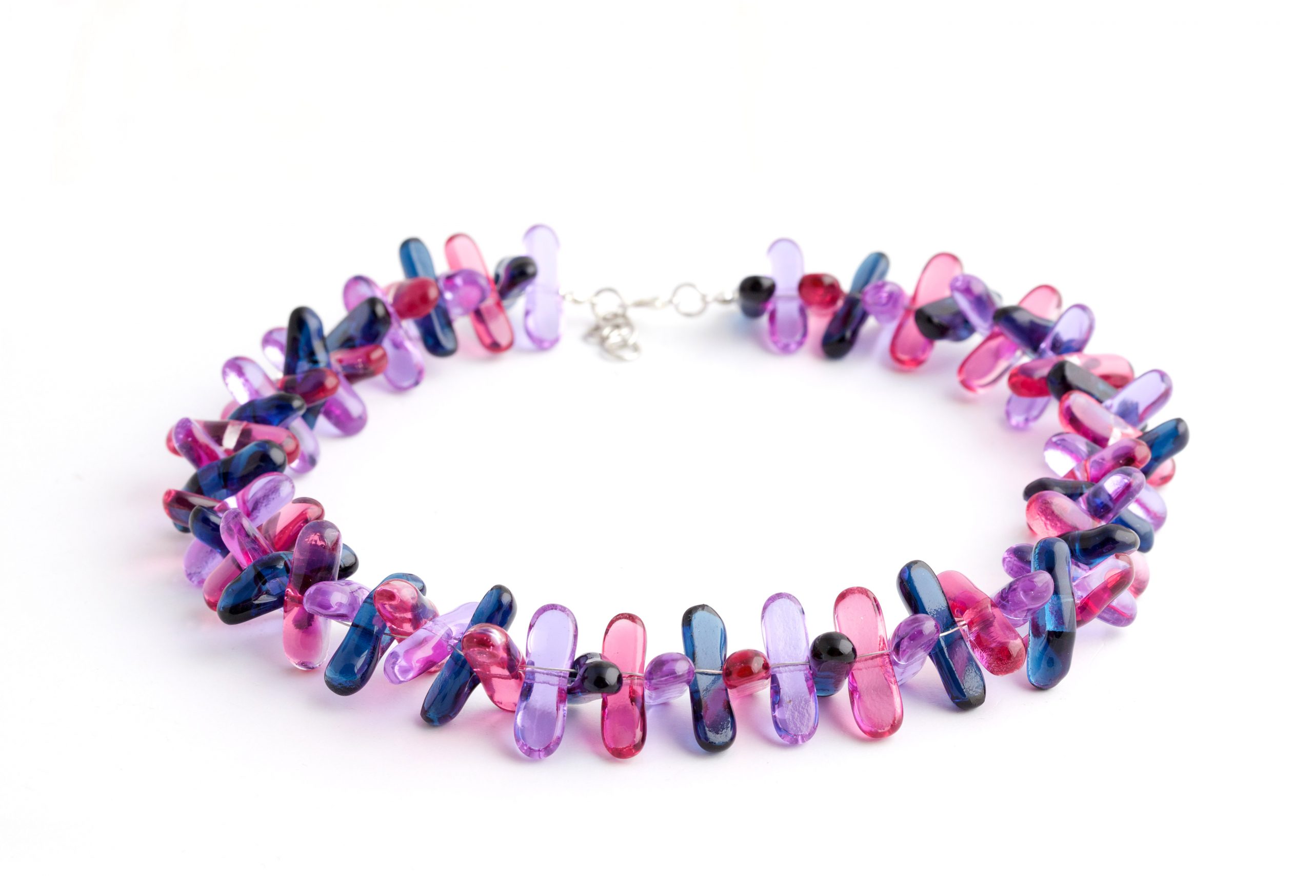 Faludi G, Guirland rózsaszín-lila nyaklánc